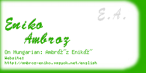 eniko ambroz business card